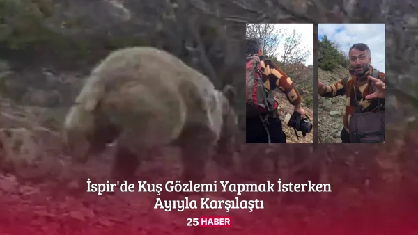 İspir'de Kuş Gözlemi Yapmak İsterken Ayıyla Karşılaştı