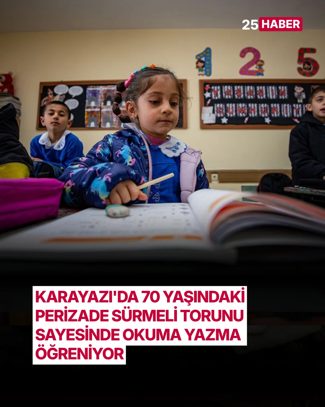 karayazida 70 yasindaki perizade surmeli torunu sayesinde okuma yazma ogreniyor 1